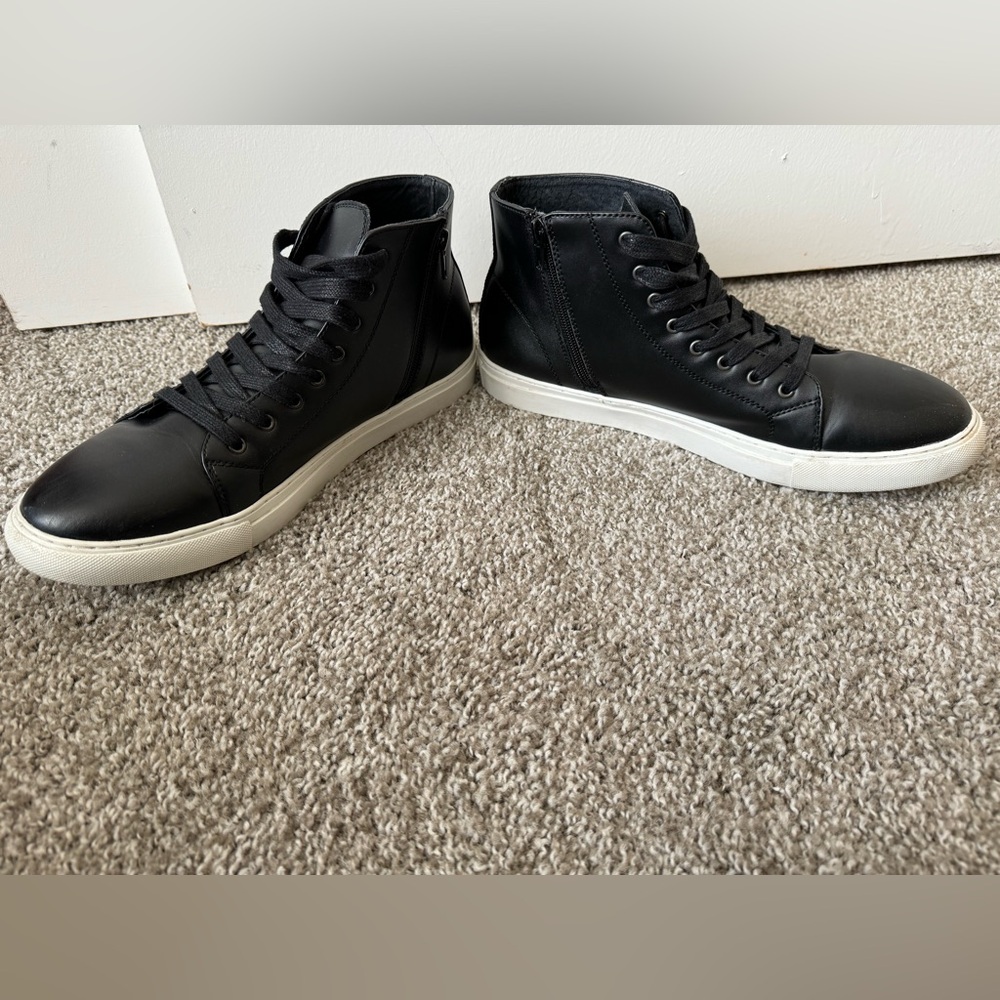 The Rail by Nordstrom• Men’s High top Sneaker • Black Leather • Size 12